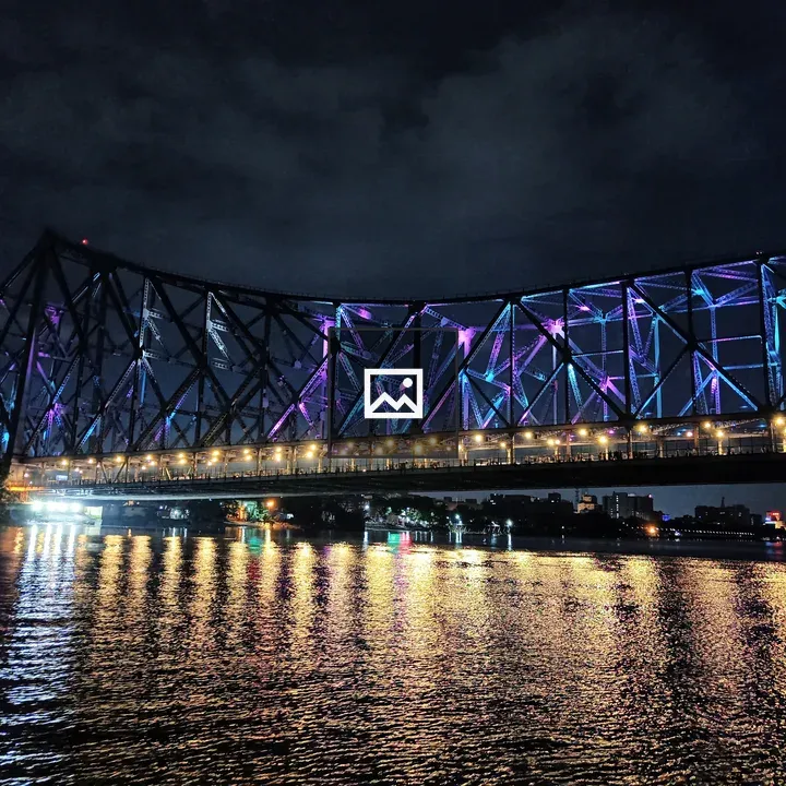Night view of Howrah Bridge