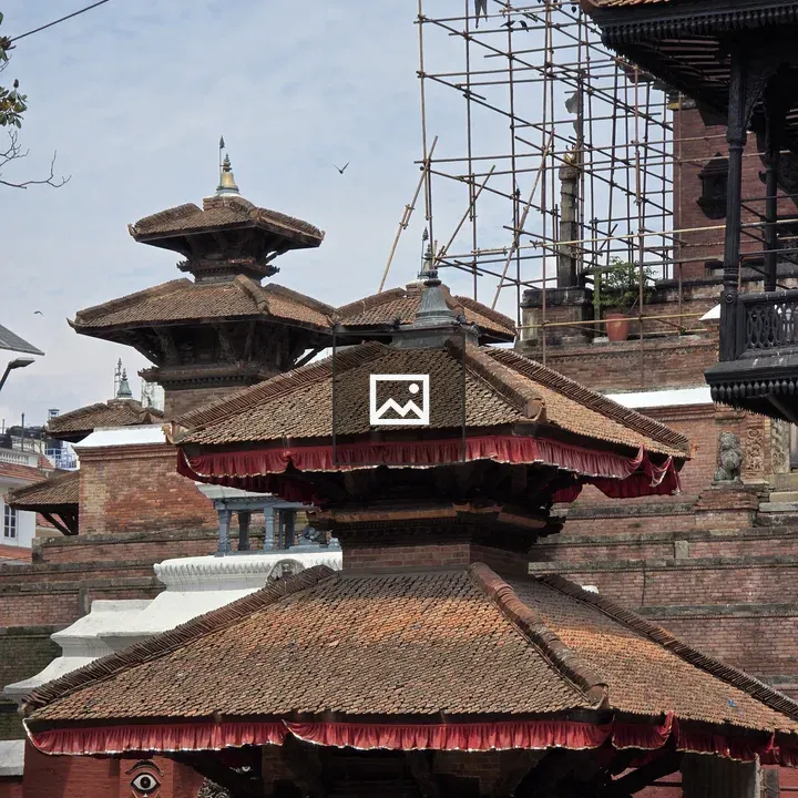 Historic Nepalese temple with pagoda roofs