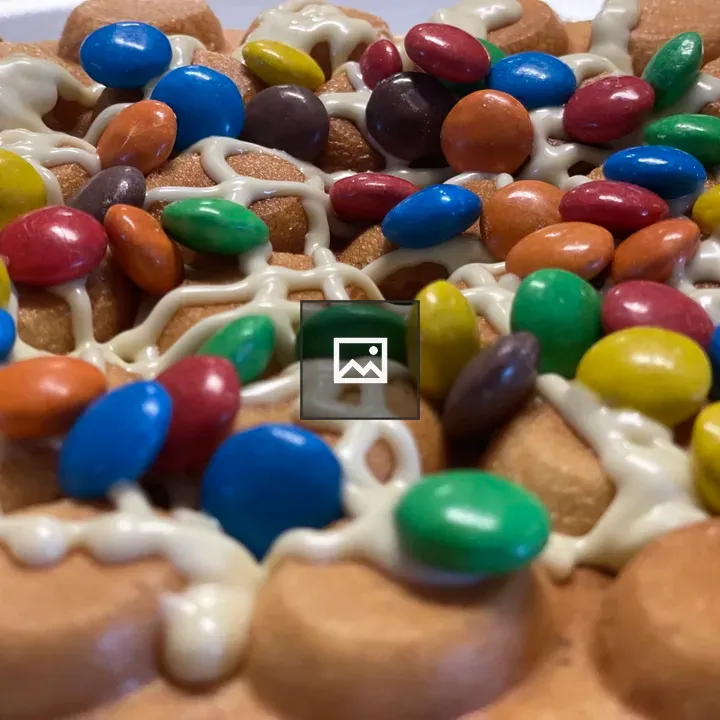 Gofre con lacasitos de colores
