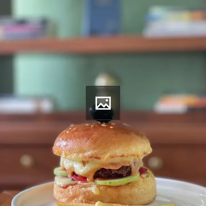 Close-up Burger with Fries