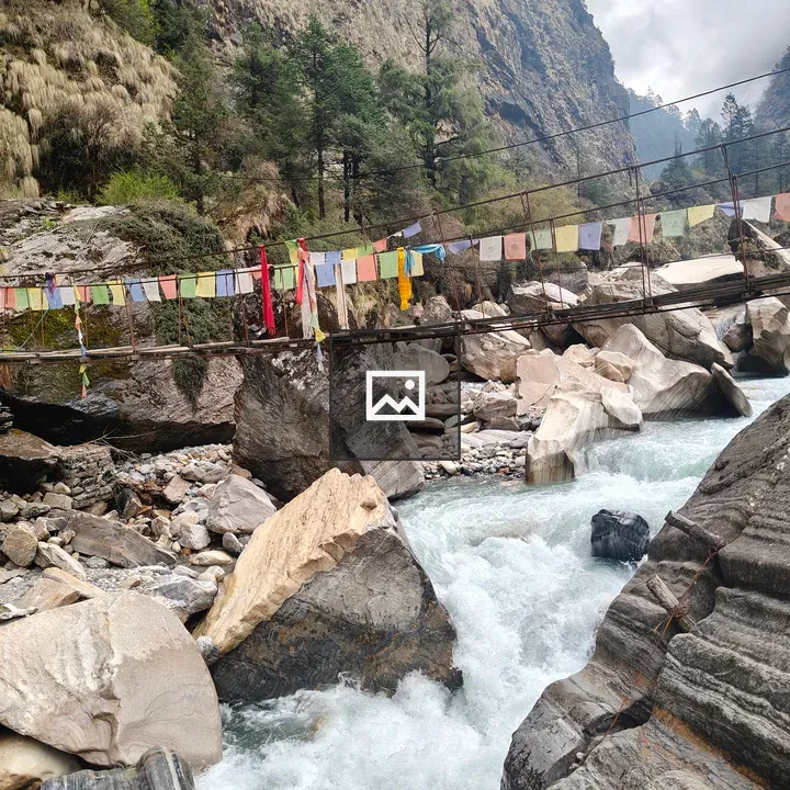 Rushing river through rocky terrain