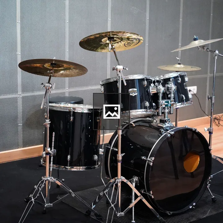 Black Drum Set on Mat