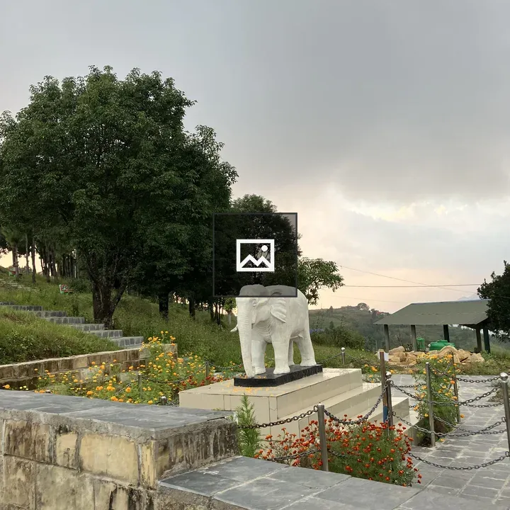 White Stone Elephant Statue