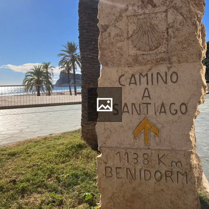 Milestone on Camino de Santiago