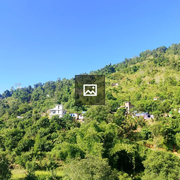 Hilltop hillside houses scene