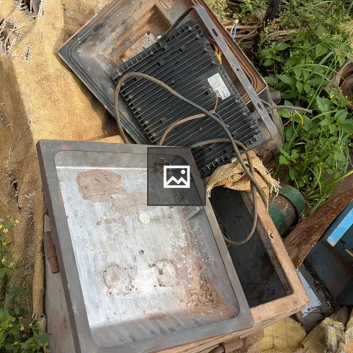 Electric lights at disposal site