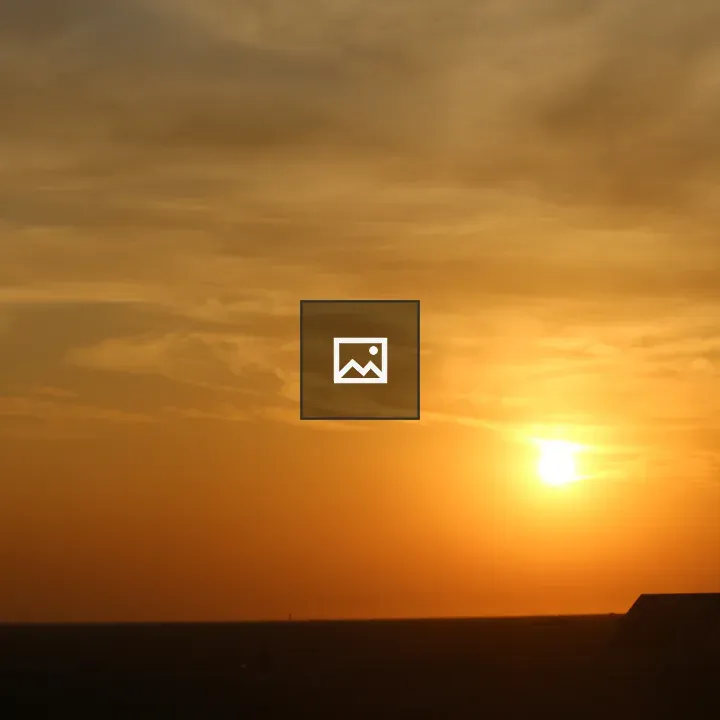 Sunset over orange clouds