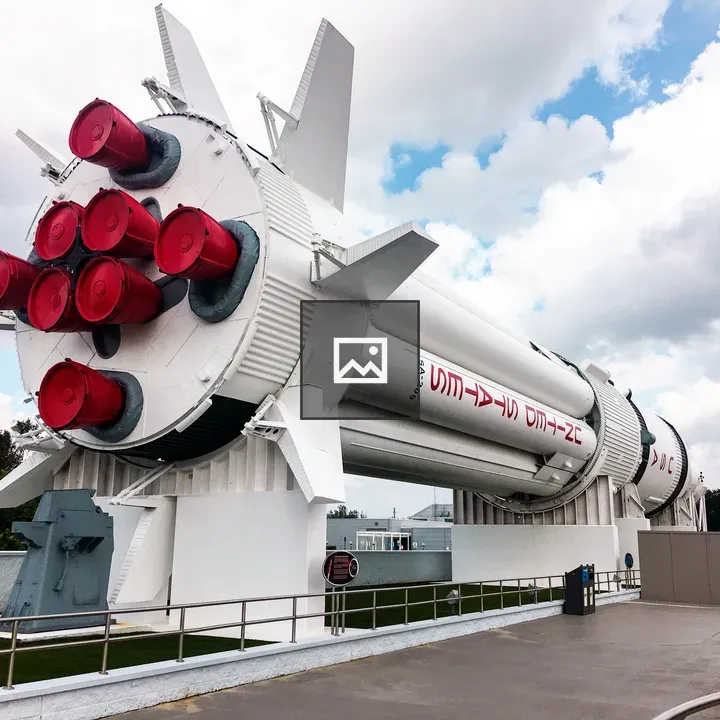 Saturn IB rocket on display
